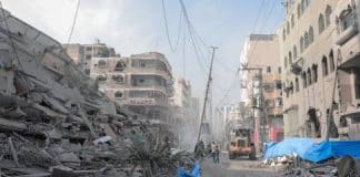 Distruzione nella Striscia di Gaza a causa del conflitto israelo-palestinese