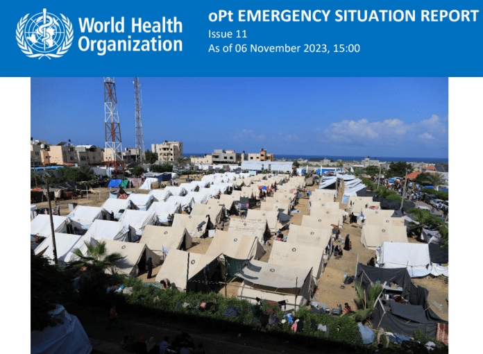 OMS - Rapporto sulla situazione di emergenza nei Territori Occupati # 11 (al 6/11/23, h15:00)
