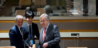 Il Segretario Generale -- Osservazioni al Dibattitto del Consiglio di Sicurezza sul "Mantenimento della Pace e della Sicurezza Internazionale: Sostenere la Pace attraverso lo Sviluppo Comune". UN Photo/Mark Garten