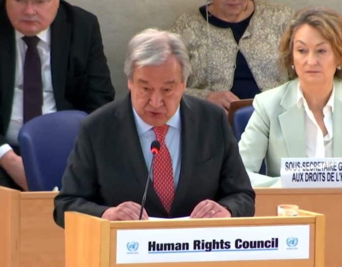 Osservazioni del Segretario generale dell'ONU al Consiglio per i diritti umani