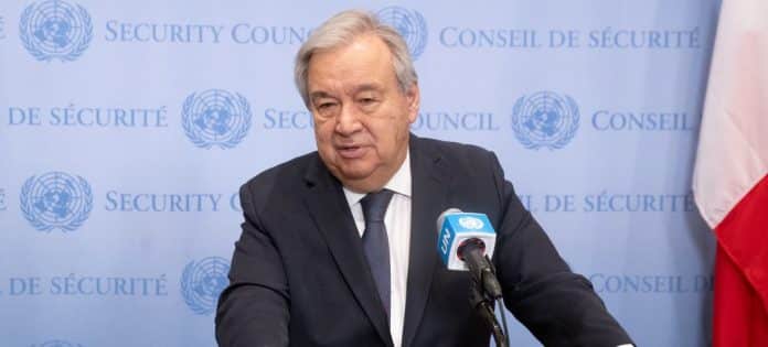 Il Segretario generale Antonio Guterres informa la stampa sulla situazione a Gaza.