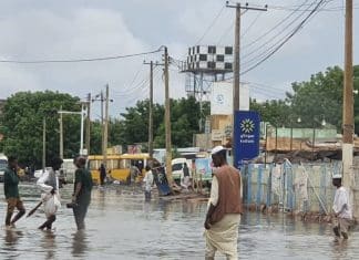 People affected by heavy rainfall and flooding in Kassala, eastern Sudan.