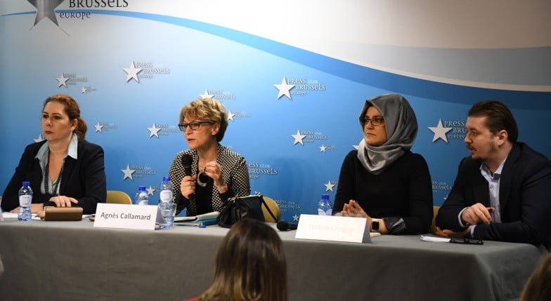 Agnès Callamard, Hatice Cengiz, persconferentie