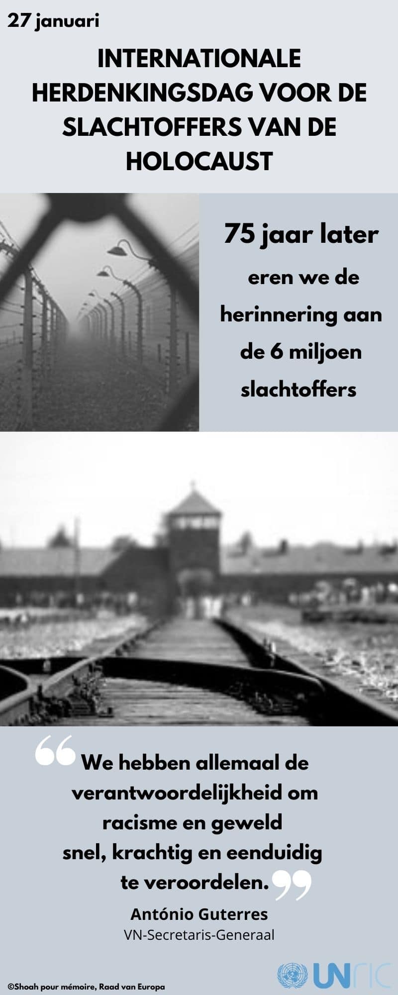 Internationale Herdenkingsdag voor de Slachtoffers van de Holocaust (27 januari 2020)