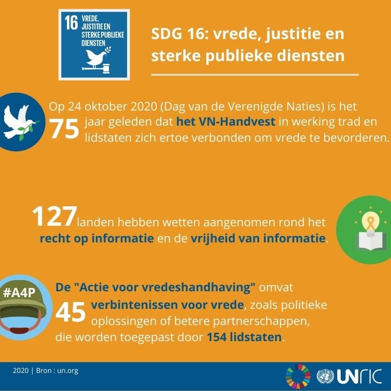 SDG 16: vrede, justitie en sterke publieke diensten (deel 1) (oktober 2020)