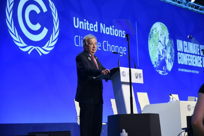 VN-Secretaris-Generaal Guterres spreekt COP26 toe