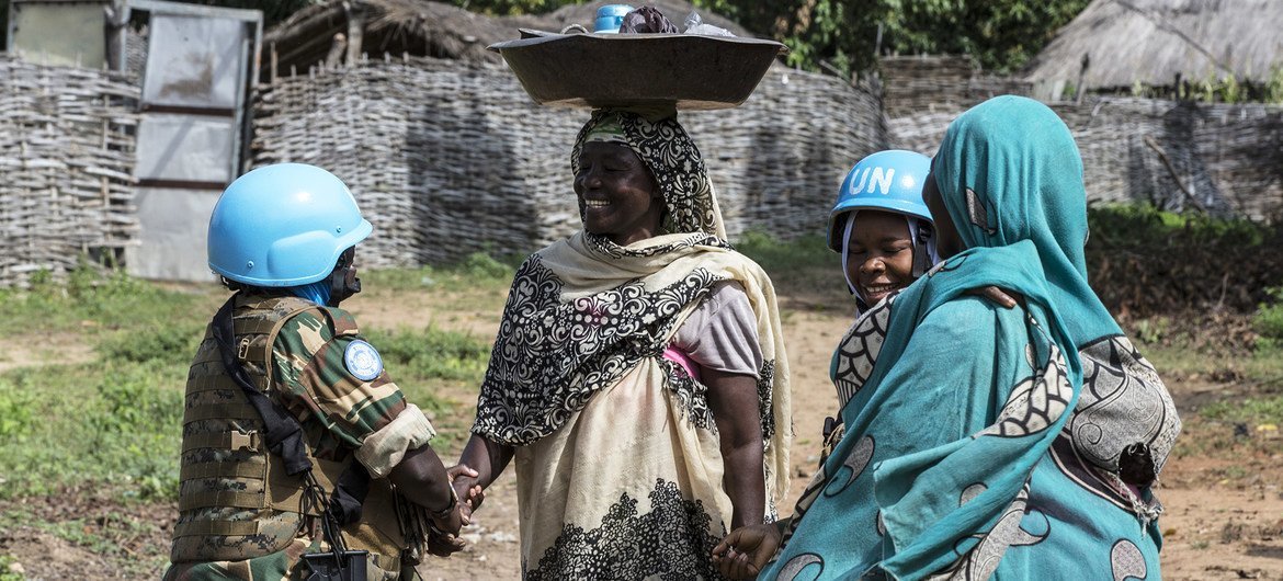 Vrouwelijke battaliaan uit Zambia die dient bij de VN in Birao