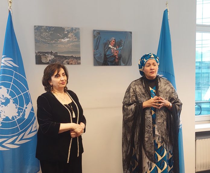 Amina Mohammed, Adjunct-Secretaris-Generaal van de VN, en Sima Bahous, Uitvoerend Directeur van UN Women na hun bezoek aan Afghanistan