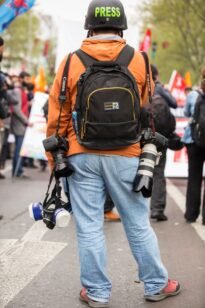 Kameraman på demonstrasjon