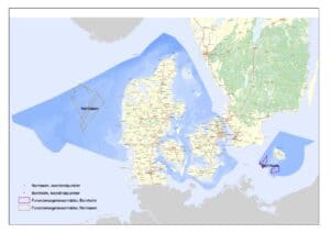 Placering av energiöarna. Källa: Danska energimyndigheten