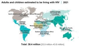 En karta över hur aids-läget ser ut globalt.