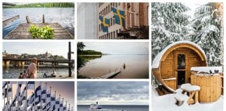 Ett collage av varierande naturbilder från Sverige och Finland.