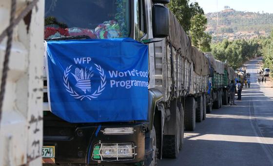 En lastbil med WFPs logo